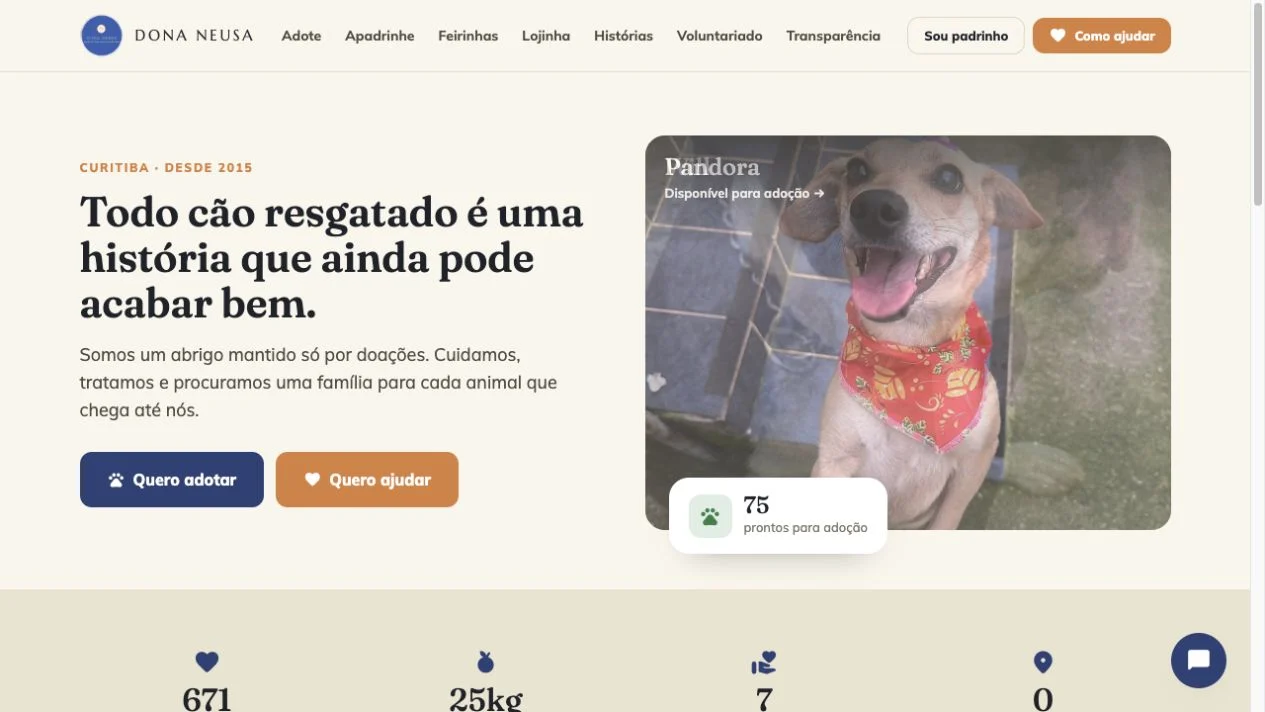 Dona Neusa — Dona Neusa shelter’s public adoption website